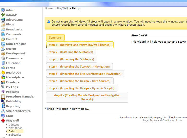 Centralpoint Krames Staywell Setup Module Gallery Oxcyon